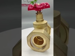 Ventil cổng đồng đồng với tay cầm sắt đúc màu đỏ dòng chảy cao 1/2 