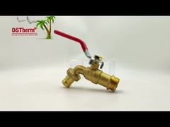 Xem lý do chọn mạ vàng hạng nặng Tay cầm bằng sắt màu đỏ cổ điển Bibcocks Tap Vòi có vòi Spigot 1/2"