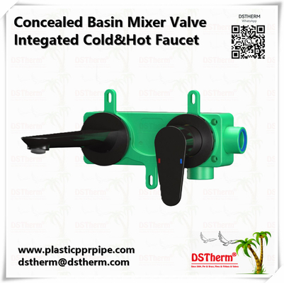 PPR Basin Valve Cụm máy trộn lạnh nước nóng vòi nước màu đen Ppr Brass vòi
