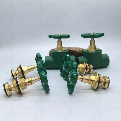 Tùy chỉnh loại nặng hơn Stop Valve Cartridge với tay cầm xanh Brass Cartridge Brass Spindle Valve Top Part