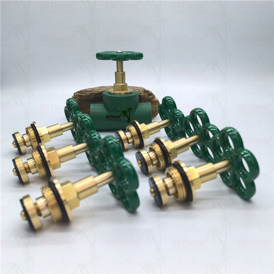 Tùy chỉnh loại nặng hơn Stop Valve Cartridge với tay cầm xanh Brass Cartridge Brass Spindle Valve Top Part