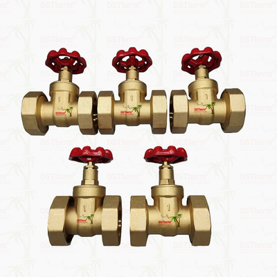 Ventil cổng đồng đồng với tay cầm sắt đúc màu đỏ dòng chảy cao 1/2 "-4" kích thước tùy chỉnh