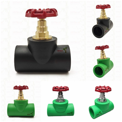 Black PPR Stop Valve Với Chrom Plated / Brass Color Cartridge ISO 15784 Chứng nhận Global Vlave 20-110mm