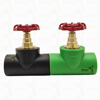 Black PPR Stop Valve Với Chrom Plated / Brass Color Cartridge ISO 15784 Chứng nhận Global Vlave 20-110mm
