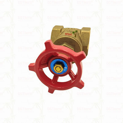 Van cổng đồng thau với tay cầm đỏ 1/2"-2" Kích thước tùy chỉnh Chống ăn mòn