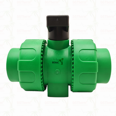 Lock Ball PPR Double Union Ball Valve với nhựa S2.5 20-63MM Logo tùy chỉnh