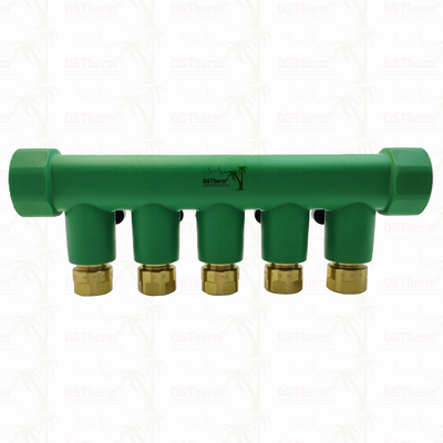 Ống góp PPR với van bi Nước nóng Đỏ 5 ngả Ống góp Logo và Màu sắc tùy chỉnh 25mm