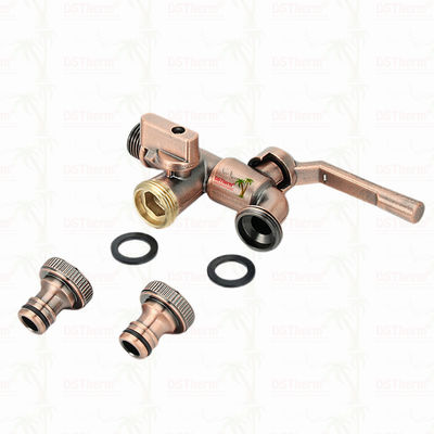 Vòi nước vườn hai đầu ra bằng đồng thau, vòi nước bằng đồng thau, van nước 1/2"-1"