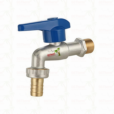 Vòi nước hai đầu ra bằng đồng thau tay cầm nhôm cổ điển cỡ vừa, vòi đồng thau, vòi đồng thau 1/2"*3/4"*3/4"