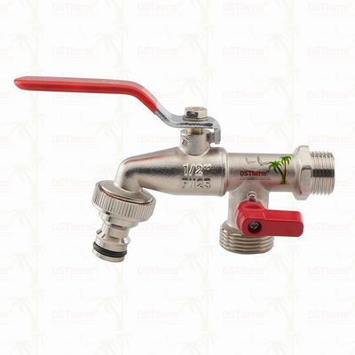Vòi nước đồng thau hai đầu ra cổ điển cỡ trung bình, vòi nước đồng thau 1/2"*3/4"*3/4"-1"*3/4"*3/4"
