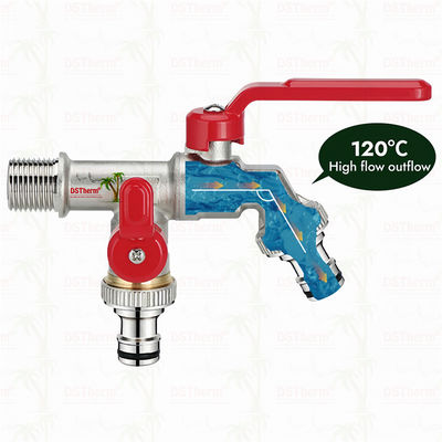 Thiết kế độc đáo, hình dạng sáng tạo, vòi thoát nước đôi với tay cầm nhôm màu đỏ 1/2"*3/4"*3/4"