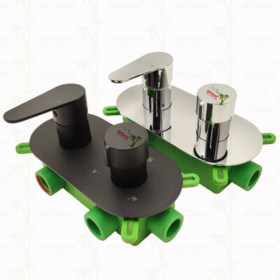 Van vòi sen trộn mạ đen PPR 5 đường để kiểm soát nhiệt độ & dòng chảy