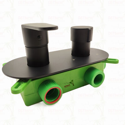 Van vòi sen trộn mạ đen PPR 5 đường để kiểm soát nhiệt độ & dòng chảy