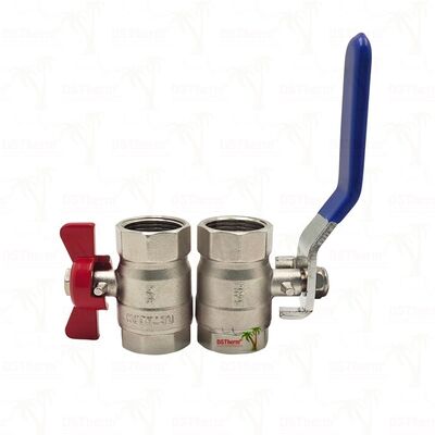 Van bi đồng PN25 mạ crom, ren trong x ren trong, lưu thông toàn phần 1/2"–4"