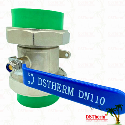 110mm PPR Double Union Ball Valve Full Bore PN25 Kháng ăn mòn
