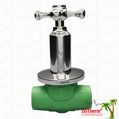 PPR Chrome bọc van bóng sang trọng với tay cầm chéo đồng lõi đồng hộp mực