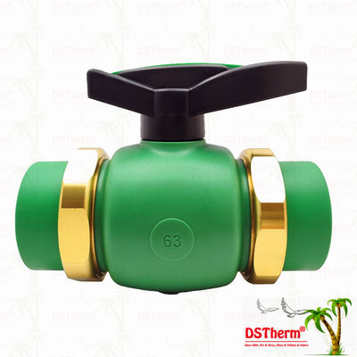 Van bi PPR nối ren đầy đủ PPR Van bi hai đầu nối ren 20-63MM Lắp đặt nổi
