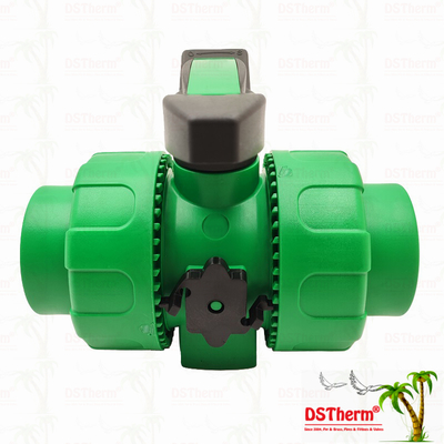 Lock Ball PPR Double Union Ball Valve với nhựa S2.5 20-63MM Logo tùy chỉnh