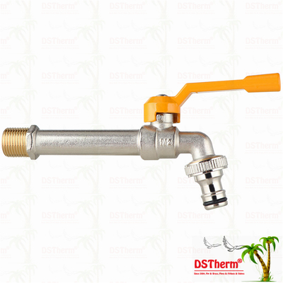 Vòi nối dài vòi nước mạ niken chịu lực, vòi nước bằng đồng thau một đầu ra 1/2