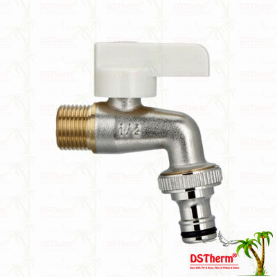 Vòi Bibcock Tay Cầm Nhựa Trắng Công Thái Học với Chất Liệu Tùy Chỉnh và Thông Số Kỹ Thuật 1/2